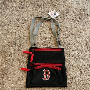 Boston Themed Black and Red Crossbody Bag